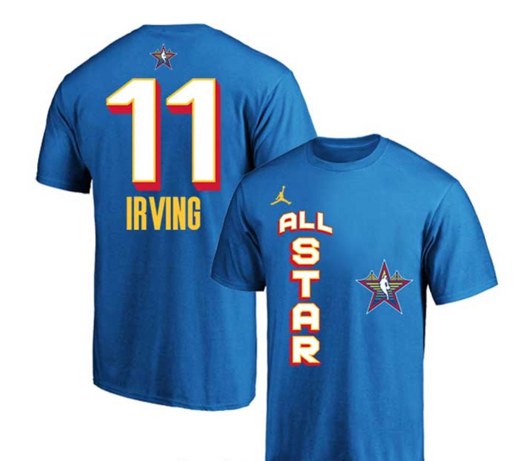 Men 2025 NBA all Star #11 Irving blue T Shirt->nba t-shirts->Sports Accessory